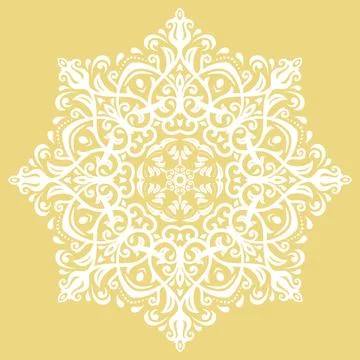Damask Vector Background With Arabesques in Oriental Style Stock Illustration