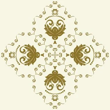 Damask Vector Background With Arabesques in Oriental Style Stockillustratie