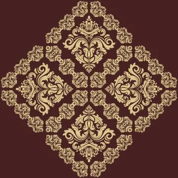 Damask Vector Oriental Pattern Illustrazione stock