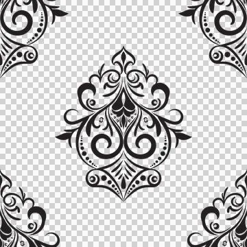 Damask vector pattern. Luxury wallpaper texture ornament decor. Illustrazione stock