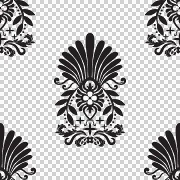 Damask vector pattern. Luxury wallpaper texture ornament decor. Stock Illustration