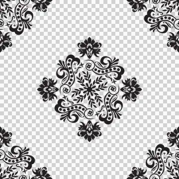 Damask vector pattern. Luxury wallpaper texture ornament decor. Illustrazione stock
