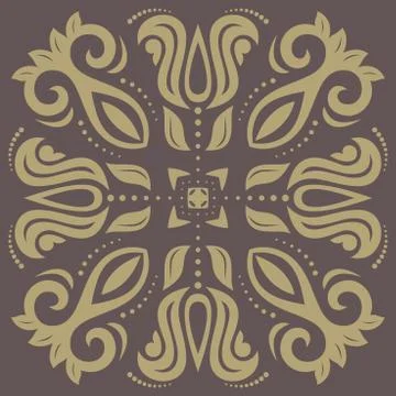 Damask Vector Pattern. Orient Background Illustrazione stock