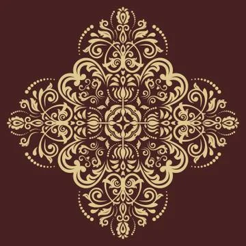 Damask Vector Pattern. Orient Background Illustrazione stock