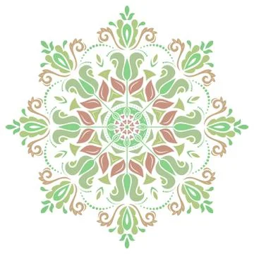 Damask Vector Pattern. Orient Colorful Ornament Illustrazione stock
