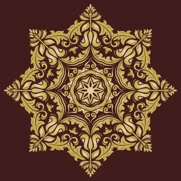 Damask Vector Pattern. Orient Golden Ornament Illustrazione stock