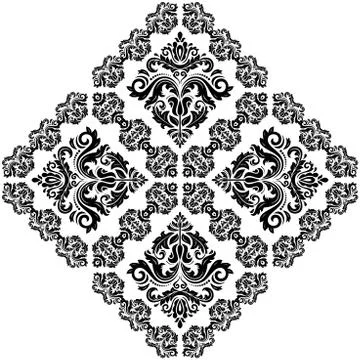 Damask Vector Pattern. Orient Ornament. Black and White Colors Illustrazione stock