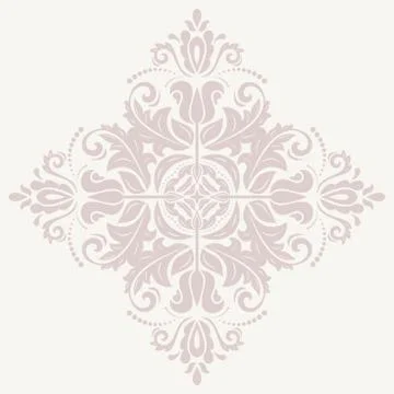 Damask Vector Pattern. Orient Pink Ornament Stock Illustration
