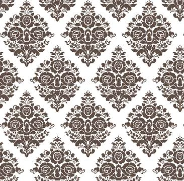 Damask vector pattern simple seamless flower elegant Illustrazione stock