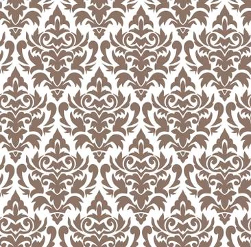 Damask vector pattern simple seamless flower elegant Stock Illustration