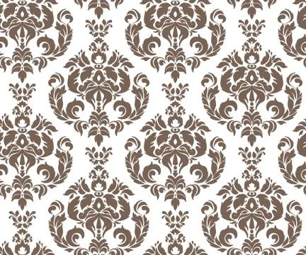 Damask vector pattern simple seamless flower elegant イラスト素材