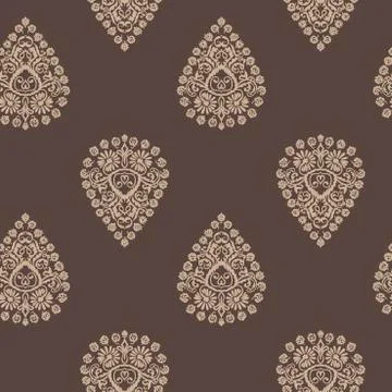 Damask vector pattern simple seamless flower elegant Stockillustratie