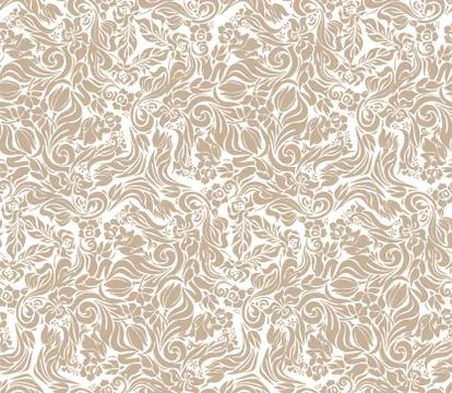 Damask vector pattern simple seamless flower elegant 스톡 일러스트