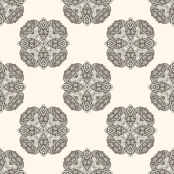 Damask vector seamless pattern element. Illustrazione stock
