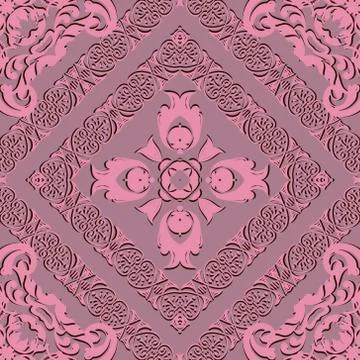 Damask vector seamless pattern. Old renaissance Baroque style floral backgrou Stock Illustration