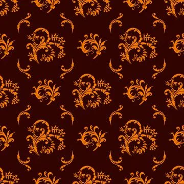 Damask vector seamless pattern, vintage paisley elements. Stock Illustration