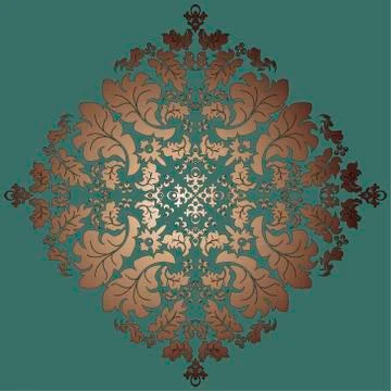 Damask vintage floral background pattern, vector Eps10 illustration. Stock Illustration