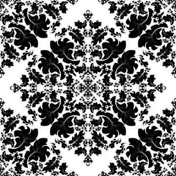 Damask vintage floral background pattern, vector Eps10 illustration. Stock Illustration