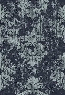 Damask vintage pattern. Grunge design. Dark and light colors 库存插图