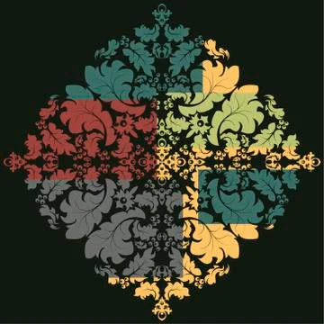 Damask wallpaper Stock Illustration