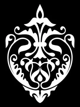 Damask white and black pattern Stock Illustration