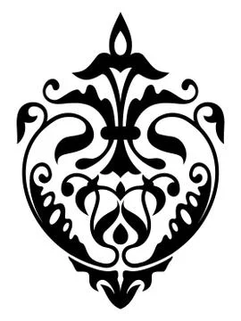 Damask white and black pattern Stock Illustration