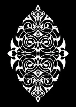 Damask white and black pattern Stock Illustration