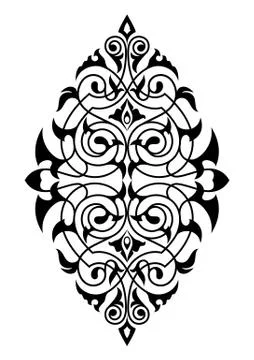 Damask white and black pattern Stock Illustration