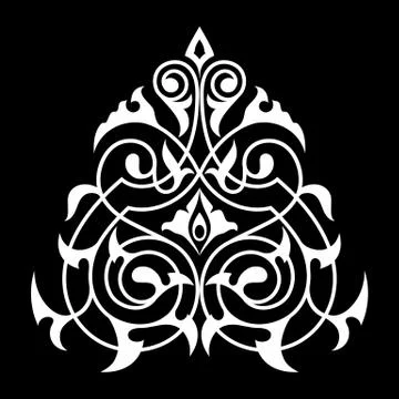 Damask white and black pattern. Stock Illustration