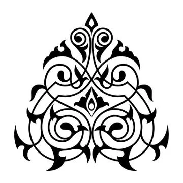 Damask white and black pattern. Stock Illustration