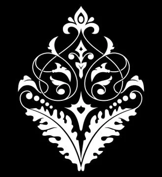 Damask white and black pattern. Stock Illustration