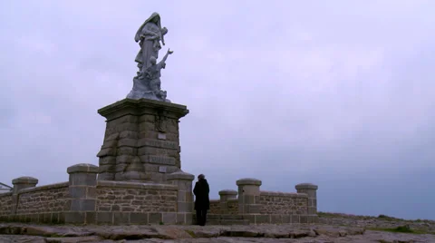 Dame des Naufragés (2) - Pointe du Raz, France Stock Footage 32661925