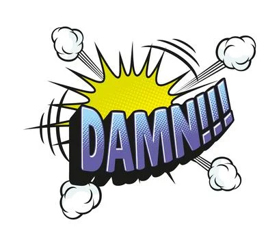 Damn comic sound effect speech bubble sticker 库存插图