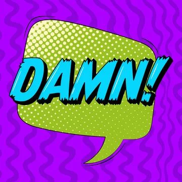 DAMN comic speech bubble in trendy retro style. Onomatopoeic expressions Illustrazione stock