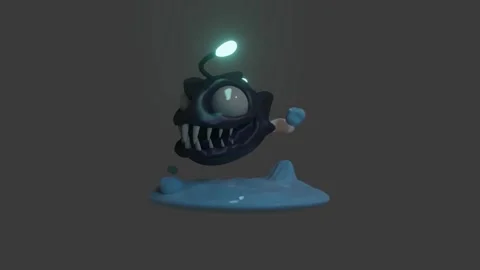 Damn fish rotation 3D animation Stock Footage 294343967