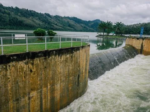 Damn with flood Stock Photos