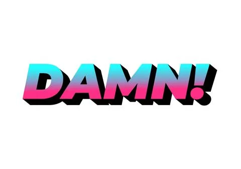 Damn. Text effect with modern color and 3D look Illustrazione stock