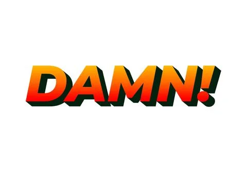 Damn. Text effect with modern color and 3D look Illustrazione stock