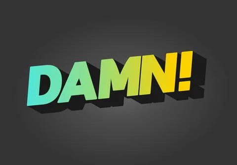 Damn. Text effect with modern color and 3D look Illustrazione stock
