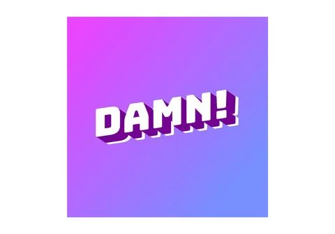 Damn. Text effect with modern color and 3D look Illustrazione stock