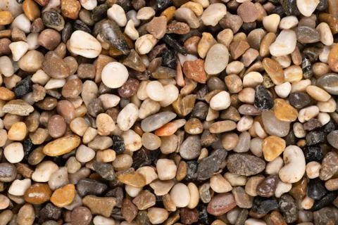 Damp Alaskan Multi-Colored River Pebbles Stock Photos