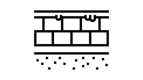 Damp proof course building house line icon animation Stock Footage 326136741