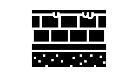 Damp proof course building house glyph icon animation Stock Footage 326158342
