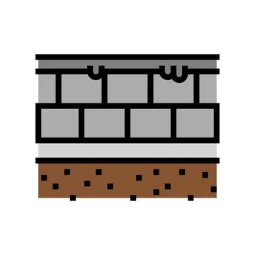 Damp proof course building house color icon vector illustration Stockillustratie