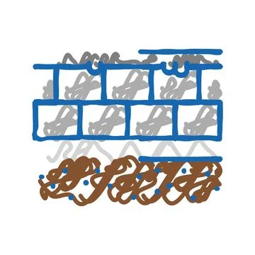 Damp proof course building house icon doodle illustration Ilustración de archivo