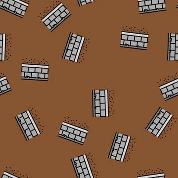 Damp proof course building house vector seamless pattern Stock Illustration