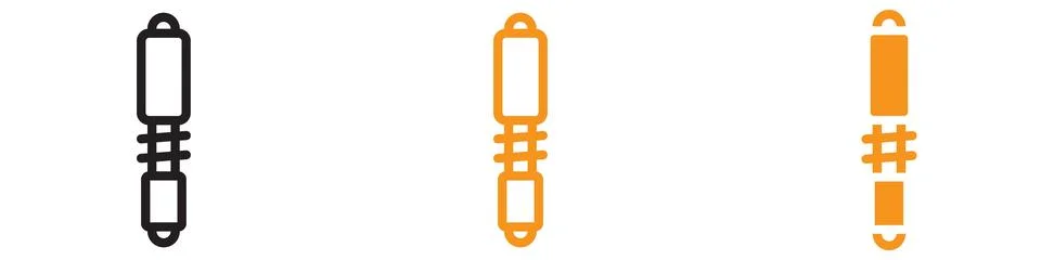 Damper Icon Set Vibration Control Illustrations for Engineering and Machinery Stock Illustration