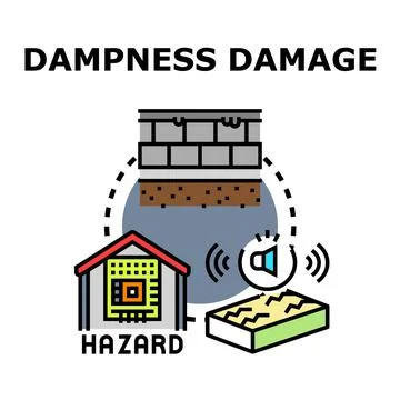 Dampness damage hazard in building construction process 스톡 일러스트