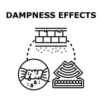 Dampness effects causing building and wall damage 스톡 일러스트