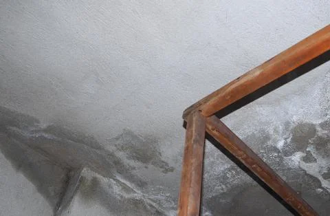 Dampness moisture on wall and ceiling Stock Photos